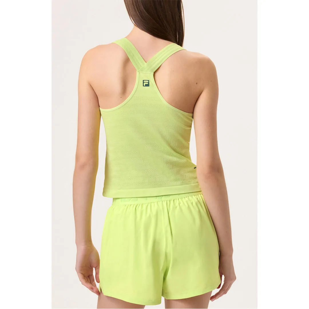Fila Women's Ace Seamless Tank - Shadow Lime Motion Line Chic Edge Bio Glow