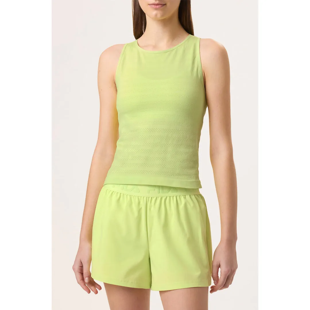 Fila Women's Ace Seamless Tank - Shadow Lime Motion Line ElasticFree Cuffs Model Glow