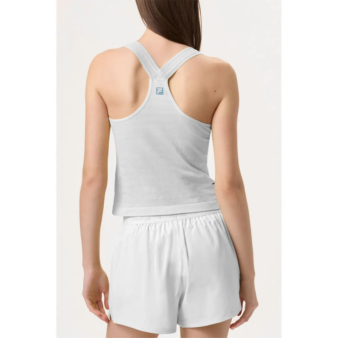 Fila Women's Ace Seamless Tank - White Sustainable Material Reinforced Stitching