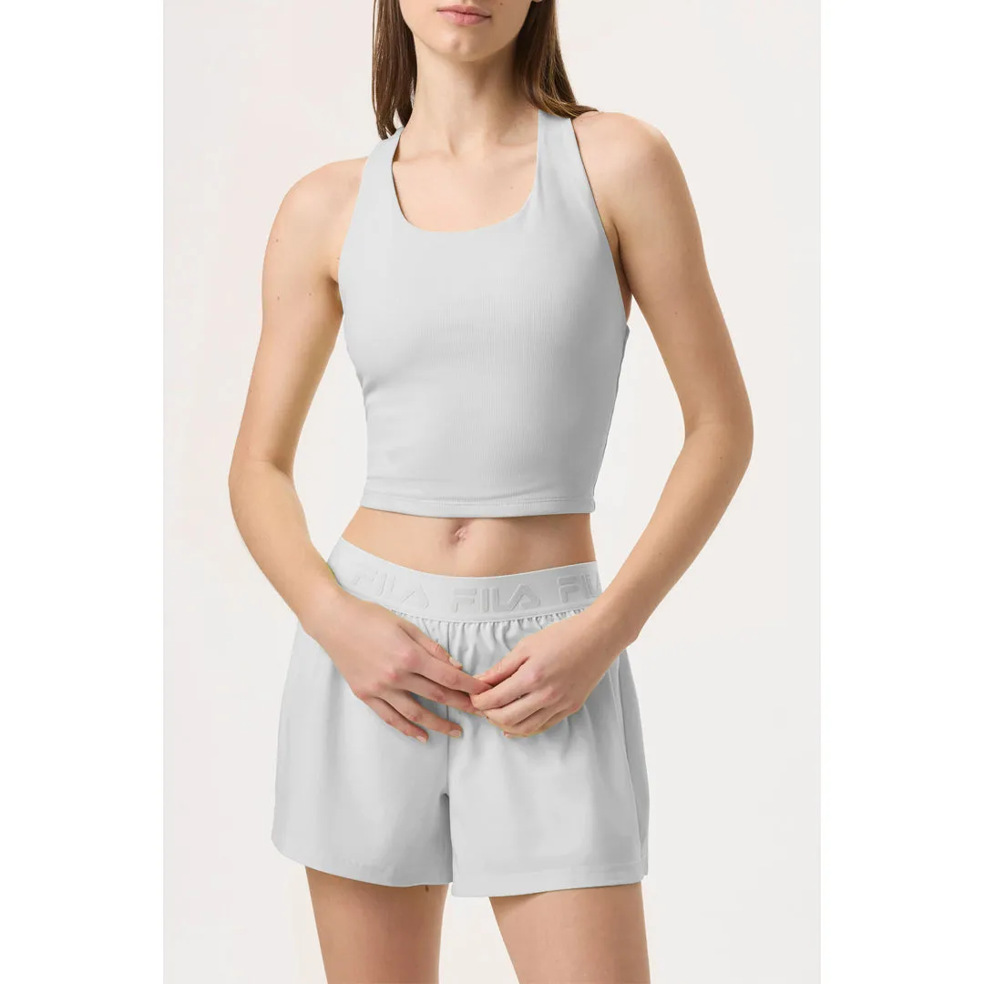 Fila Women's Challenger Longline Tank - White Sharp Motion CompactPackability