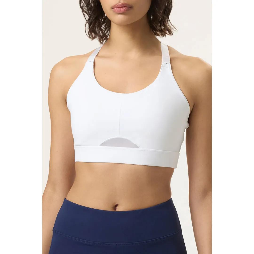 Fila Women's Medium Support Adjustable Strap Bra - White EcoFriendly Textile NonSlipTrims