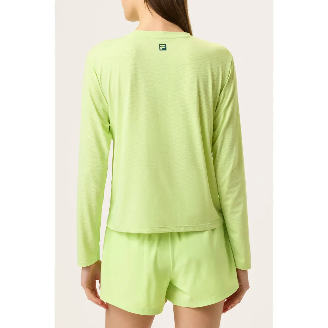 Youth Glow Water Soul Fila Women's Volley Core Longsleeve Top - Shadow Lime UVProtectiveCoating