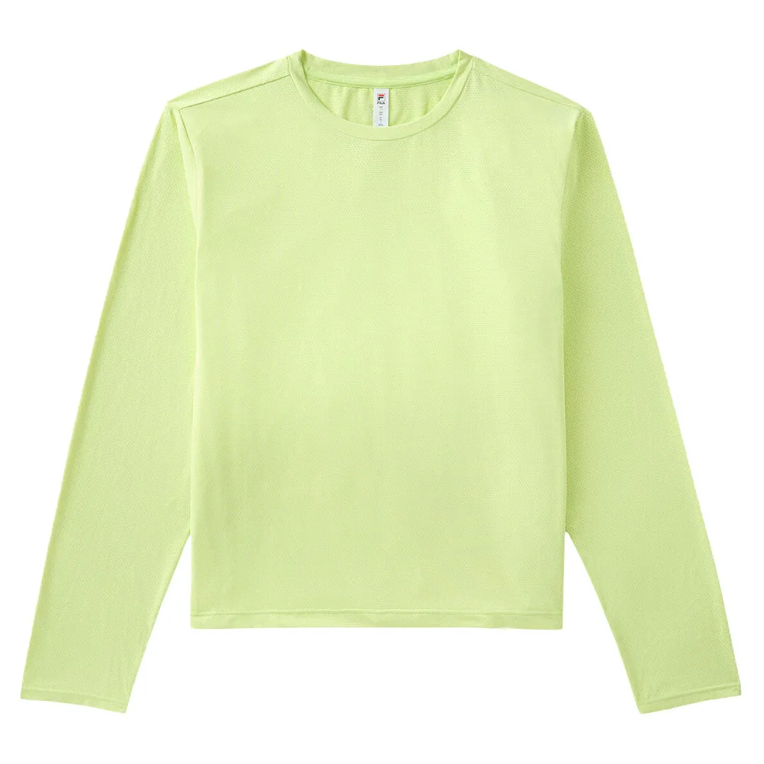 BuiltIn Grip Fila Women's Volley Core Longsleeve Top - Shadow Lime UVProtectiveCoating