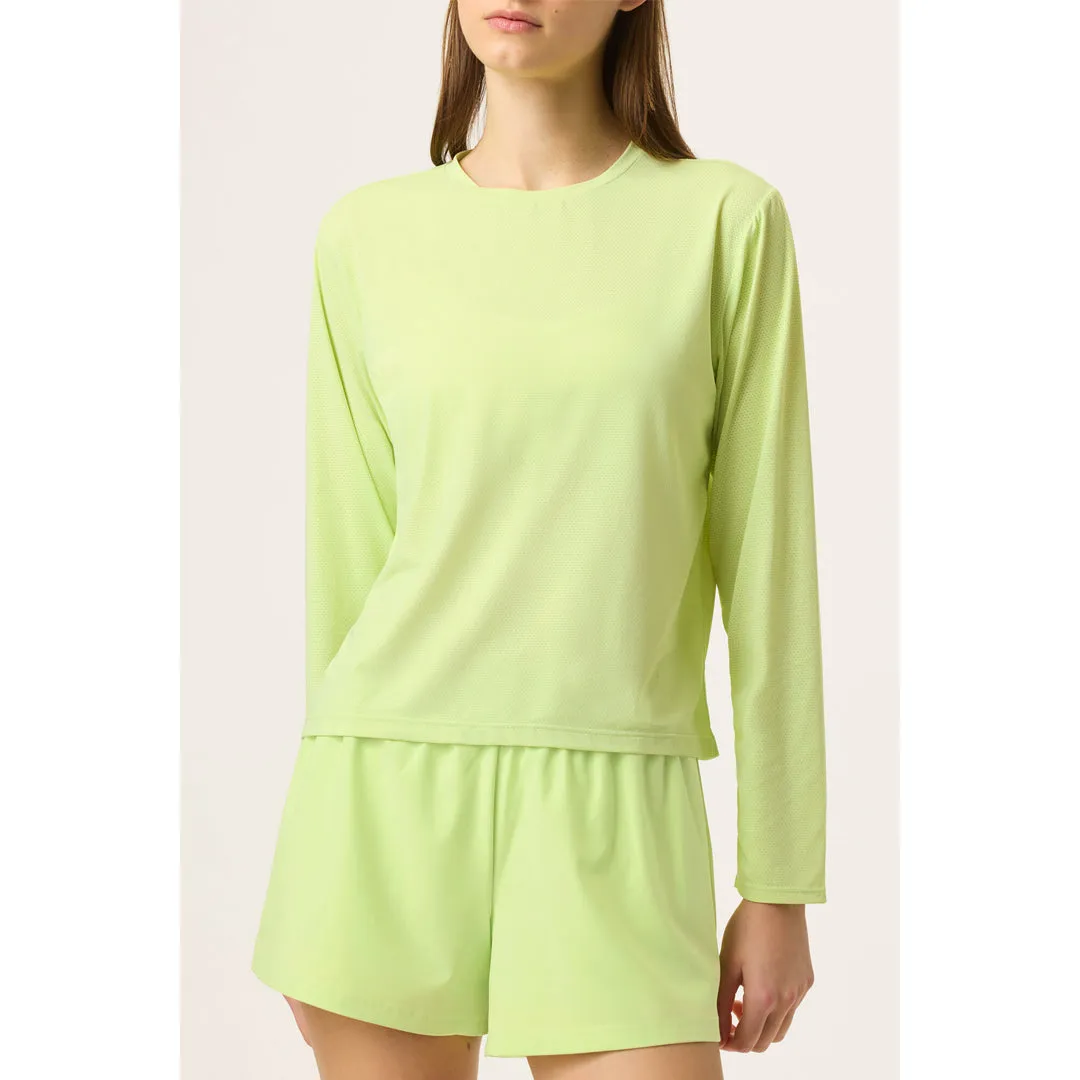 Energy Flow Fila Women's Volley Core Longsleeve Top - Shadow Lime Classic Glow KnotFree Tailoring