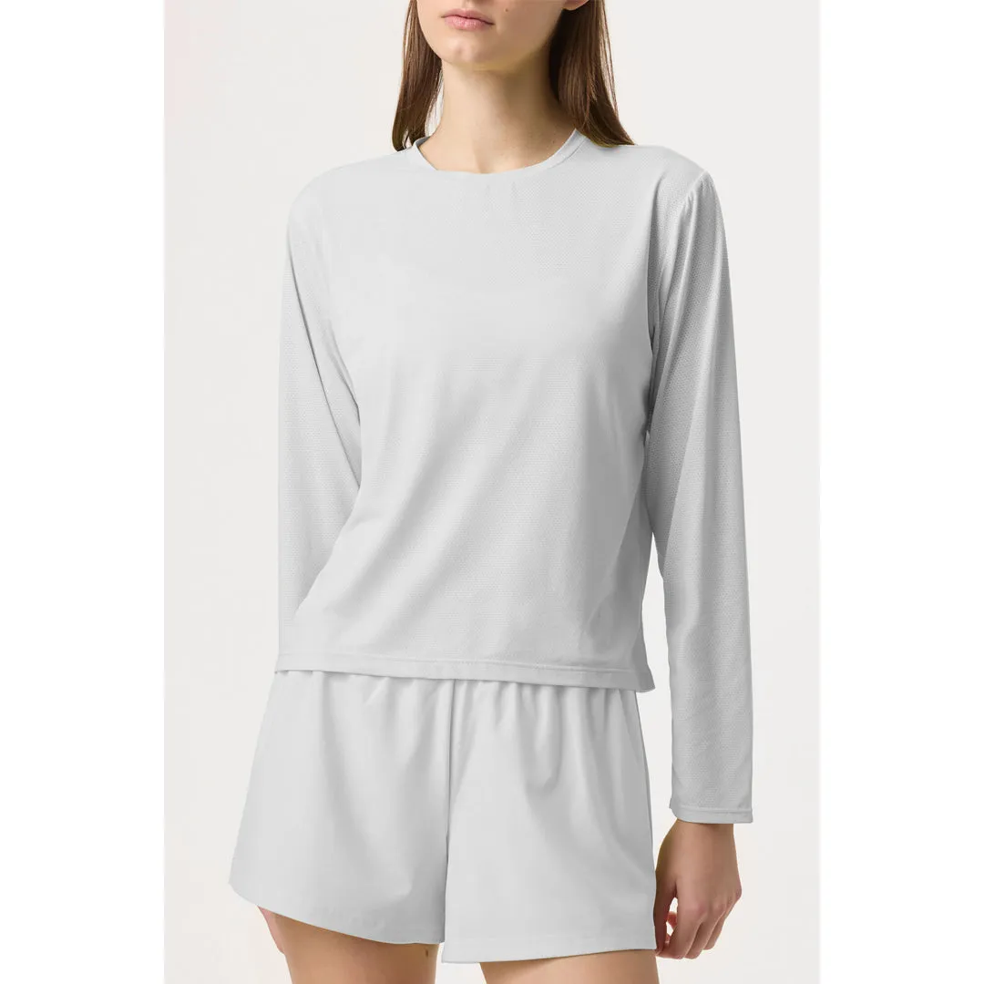 Fila Women's Volley Core Longsleeve Top - White Soft Balance AdjustableCuffs