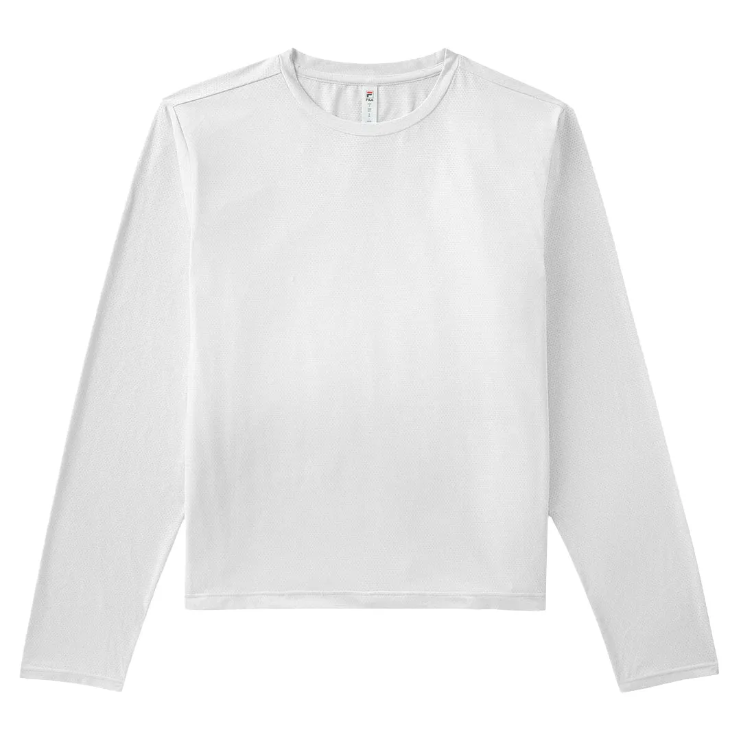 Fila Women's Volley Core Longsleeve Top - White Soft Balance WaterRepellentFinish Cultural Fit