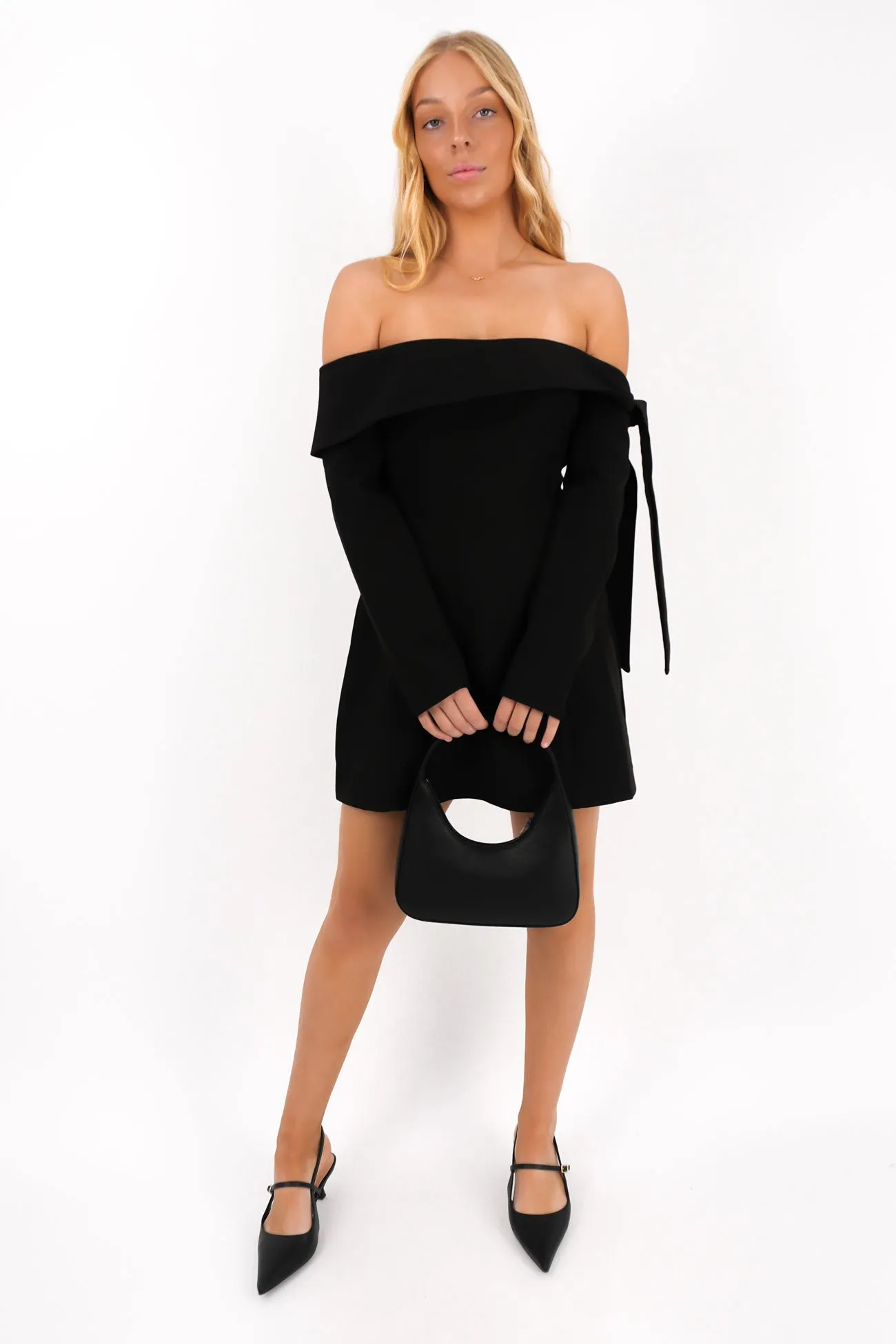 Finch Mini Dress Black Flattering Fit