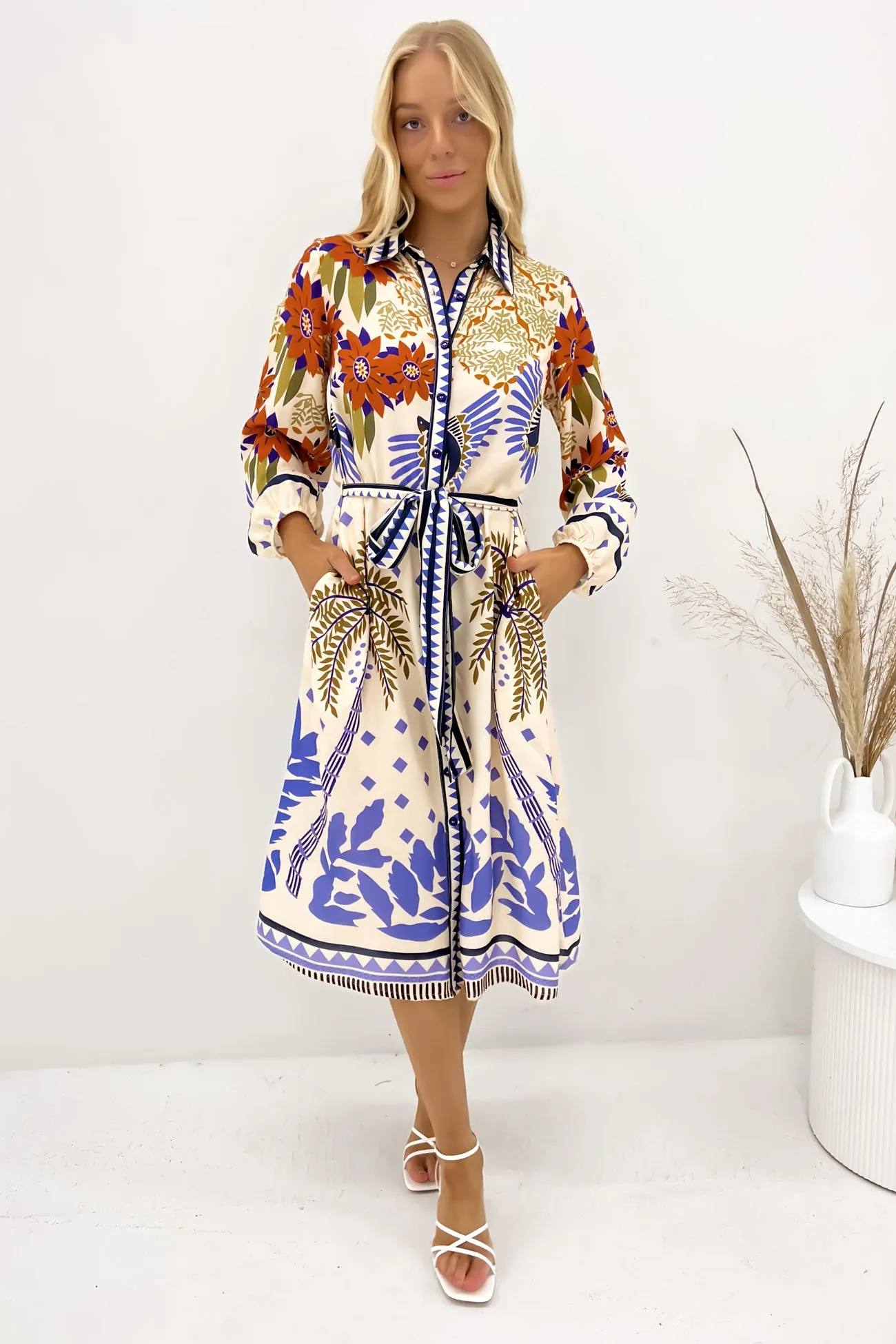 Sasha Midi Dress Tropical Sagrada Elegant Fit Balanced feel