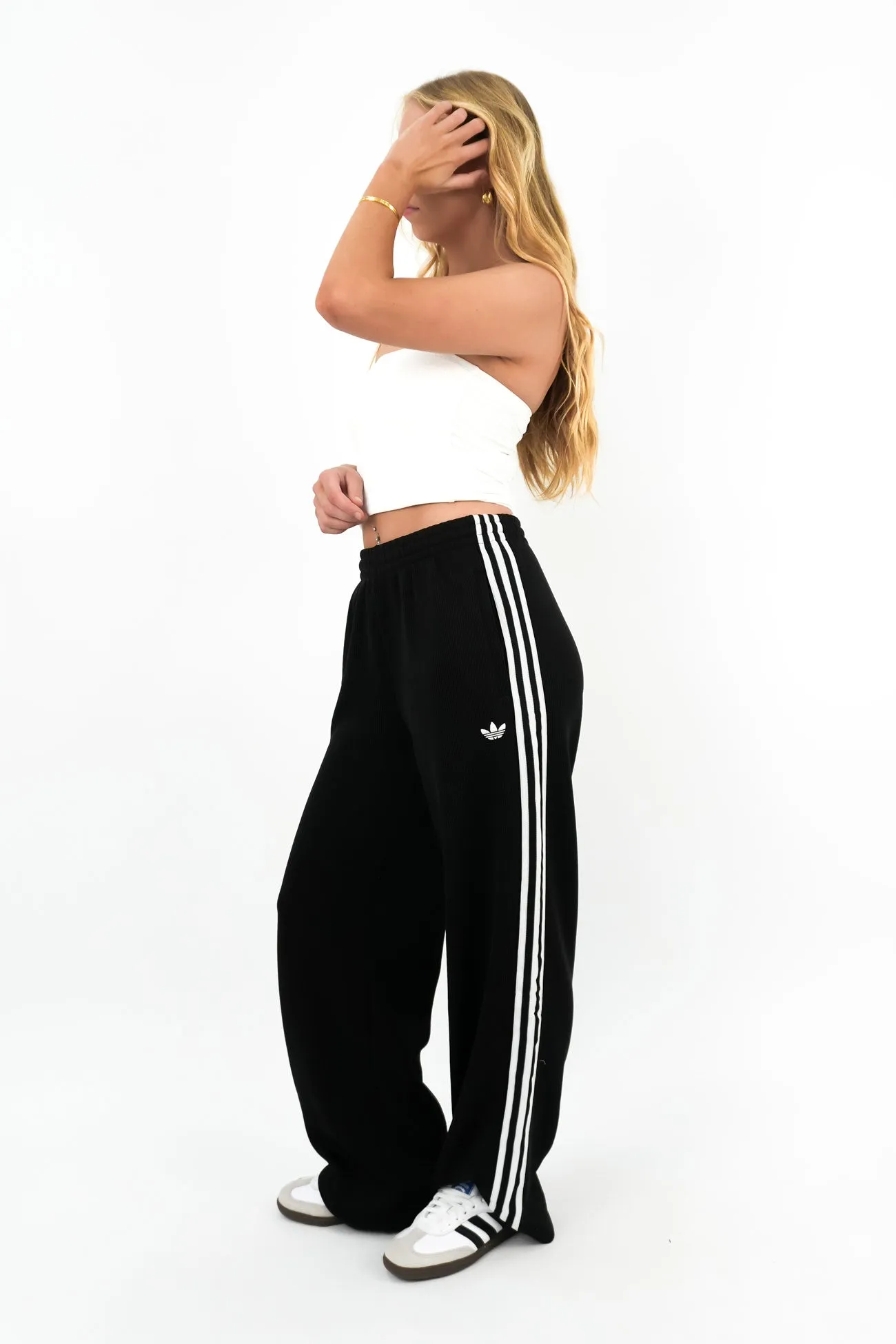 Firebird Knit Trackpant Black White Breathable wear