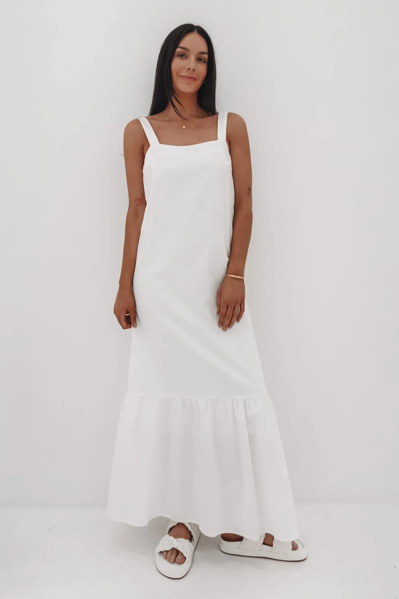 Layered Design Blush Glow Willa Maxi Dress White