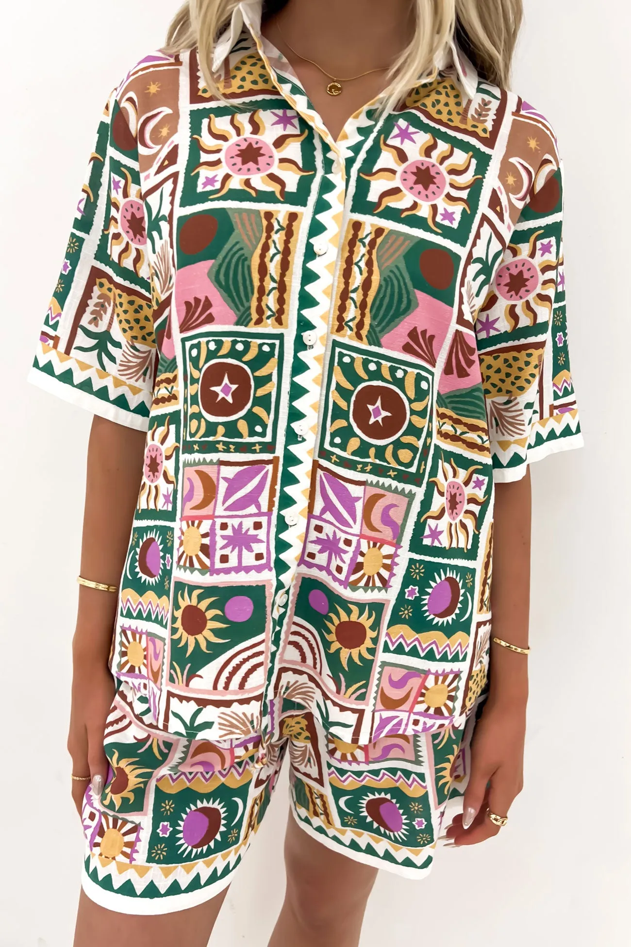 Performance Fabric Hendrix Shirt Whispering Oasis
