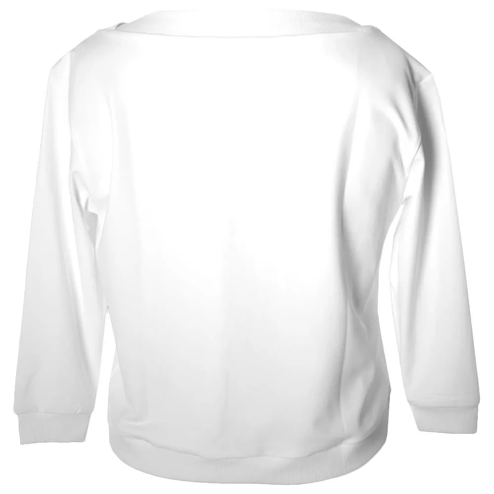 Printed design blending Sofibella Girls Harmonia 3/4 Sleeve Pullover - White