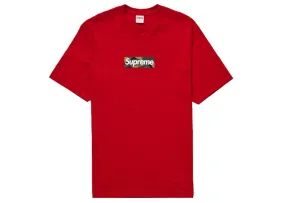 Supreme Box Logo Tee (Fw23) Red Shock - absorbent Skinny