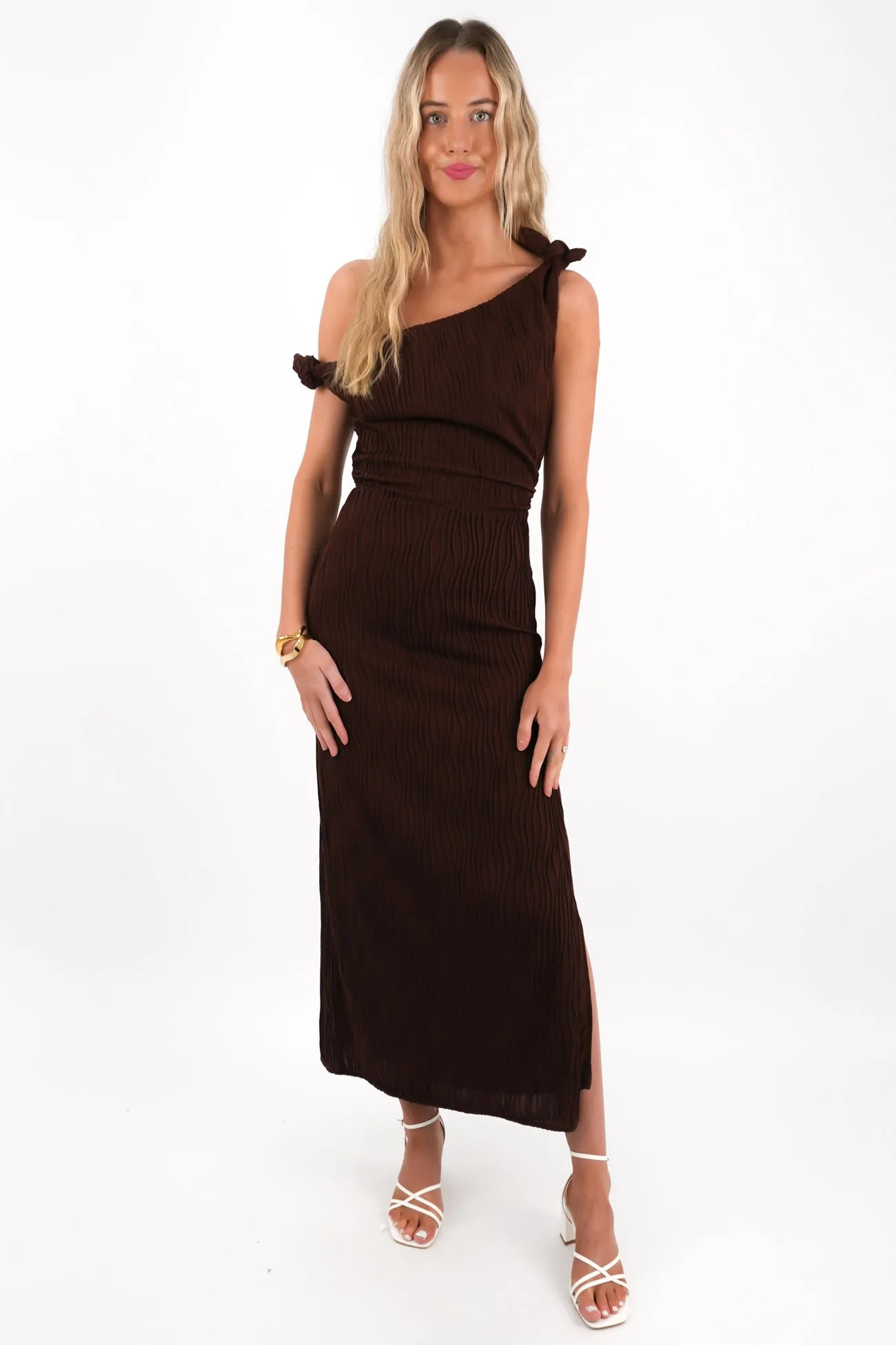 Fresh Glow London Edge Sunni Maxi Dress Chocolate