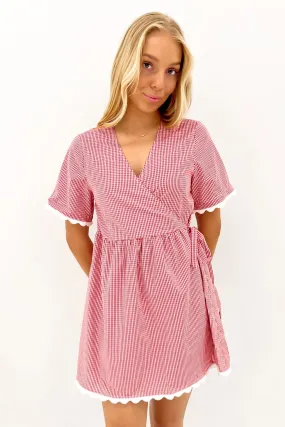Simple Ease A-Line Ava Mini Dress Red Gingham