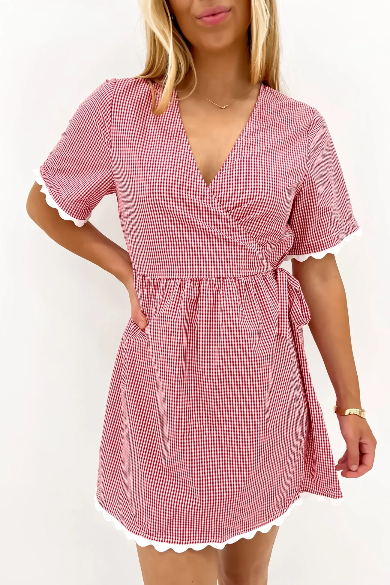 Light Shape Ava Mini Dress Red Gingham