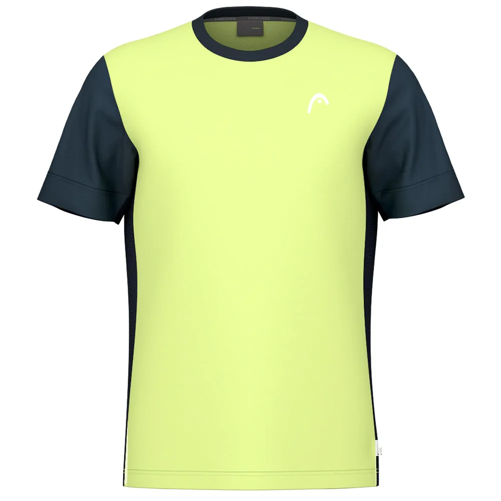 Padded collar Geometric Shapes Head Boys Slice T-Shirt - Lightlime/Navy
