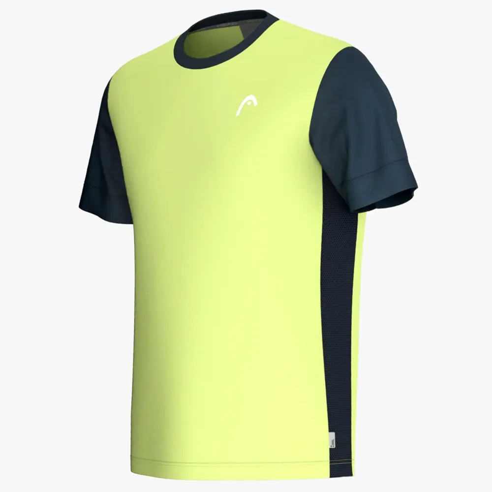 Anti-static Opaque Fabric Head Boys Slice T-Shirt - Lightlime/Navy