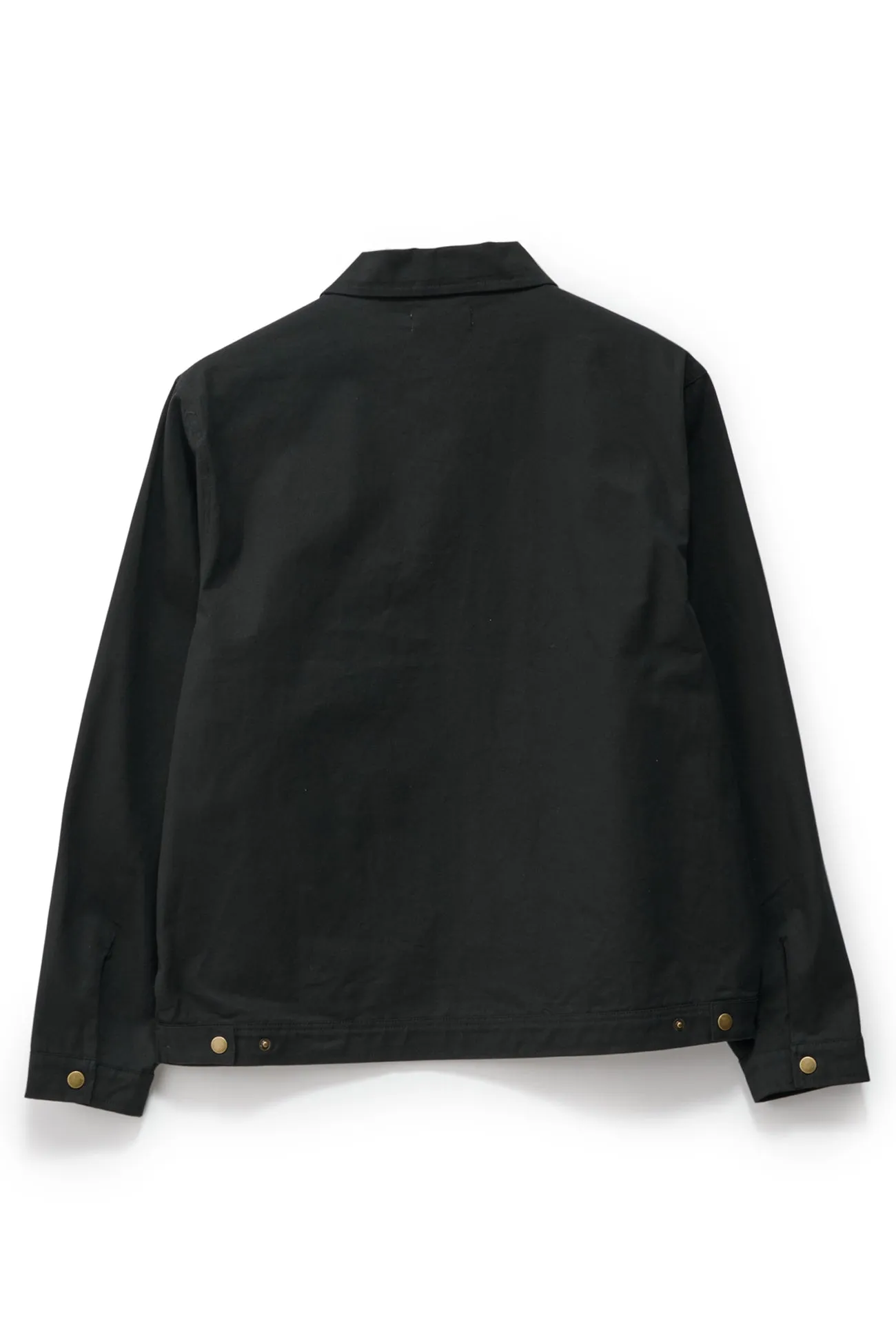 Unlined Canvas Zip Jacket Black Lightweight Thermal Tech Layering Compatible Cut