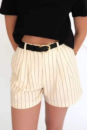 fade resistant color Maddox Stripe Short Beige