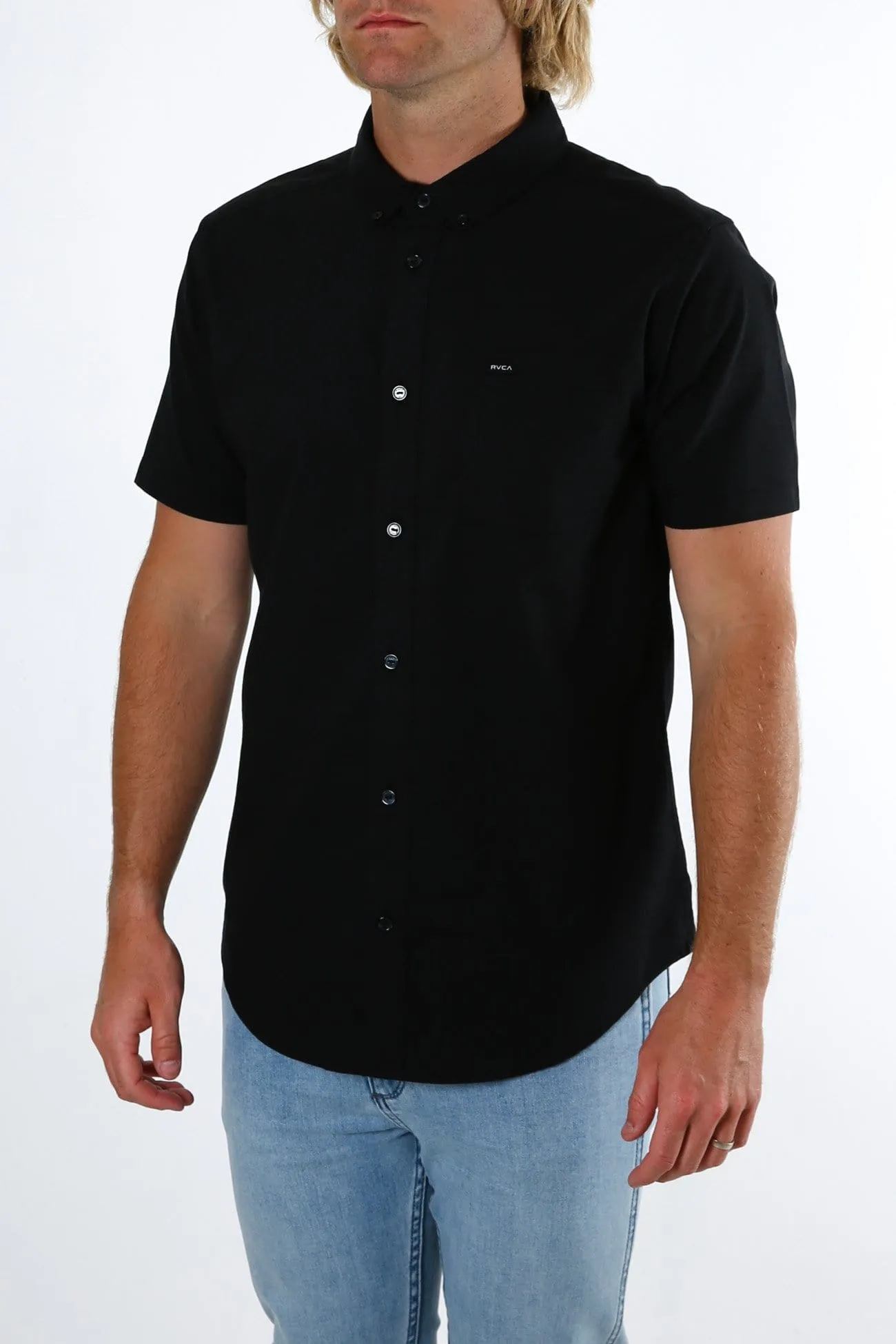 Trend-Driven That'll Do Stretch Short Sleeve Shirt Black