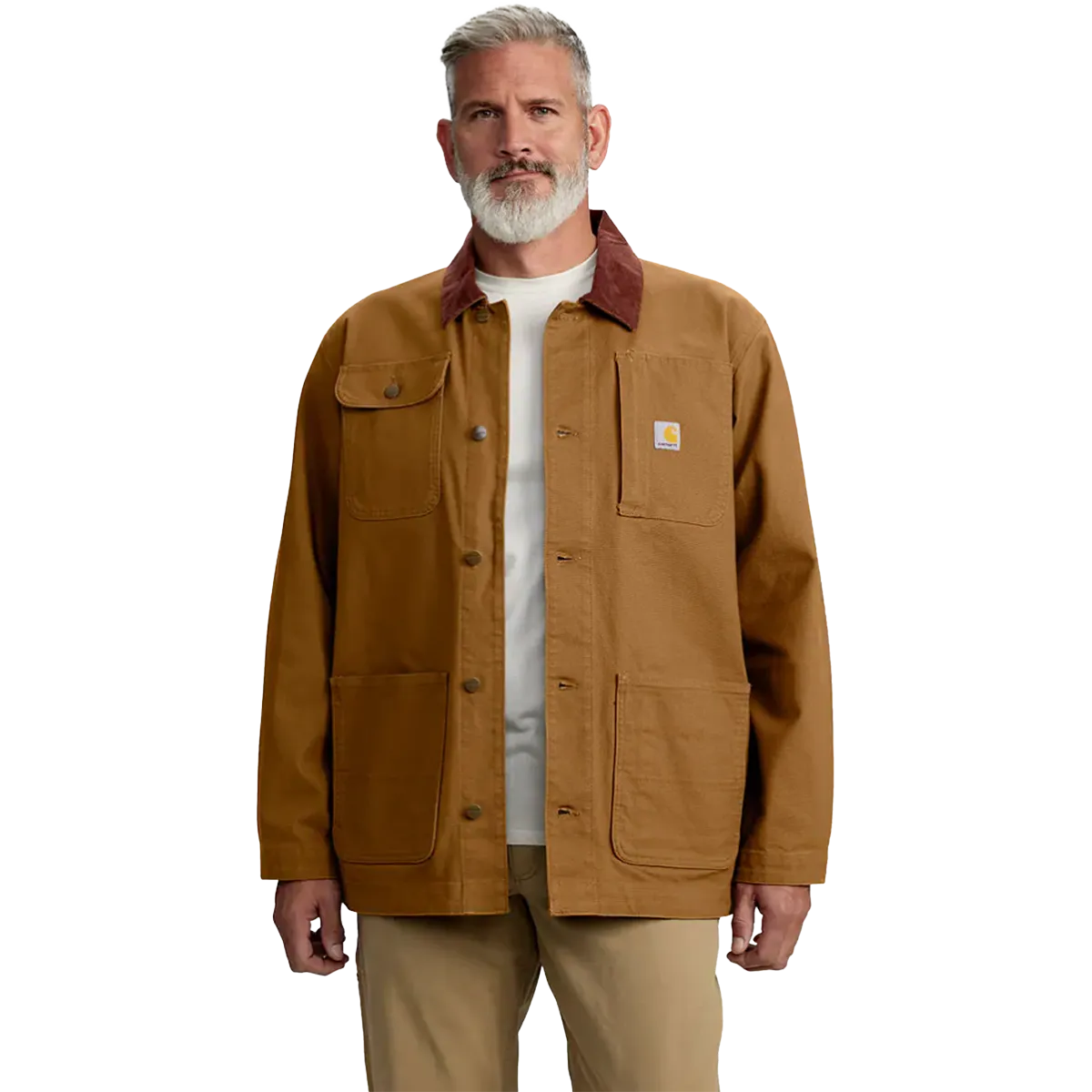 Men's Rugged Flex Duck Loose Fit Chore Coat Glove Compatible Cuffs