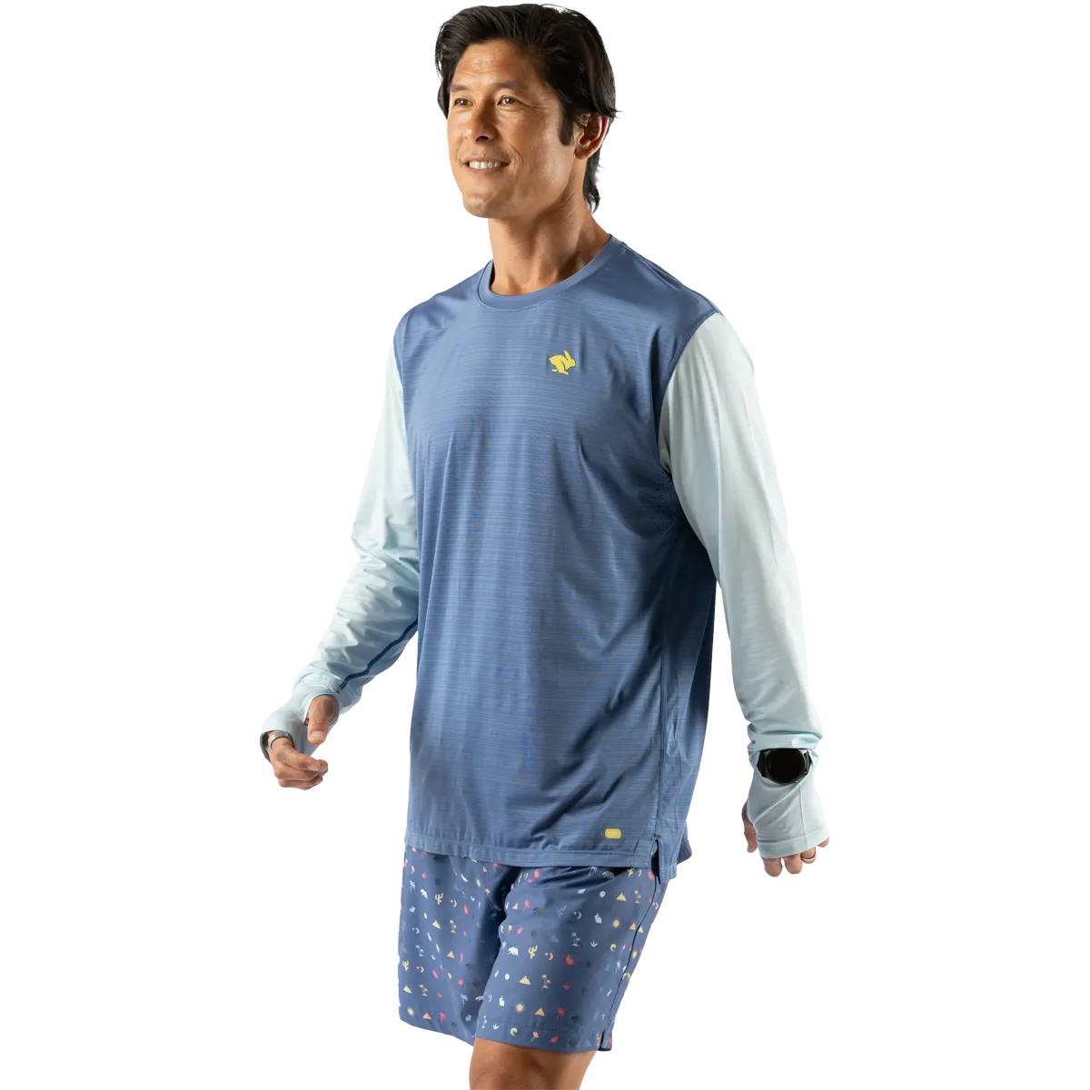 Men's UPF Tee Long Sleeve RecycledPolyester Flexible Waistband