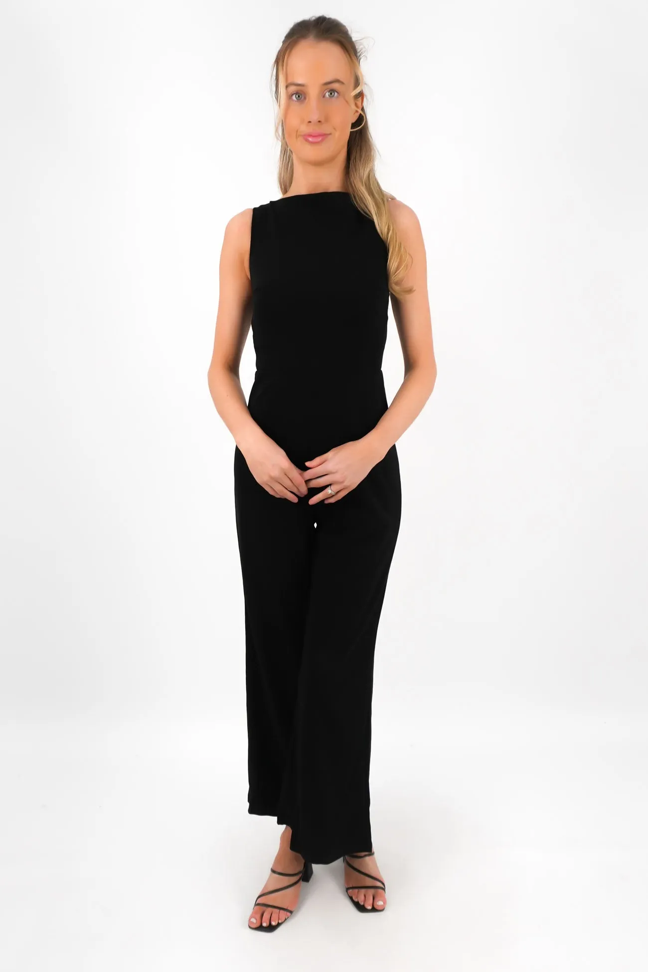Harriet Jumpsuit Black Premium Loose Simple Chic