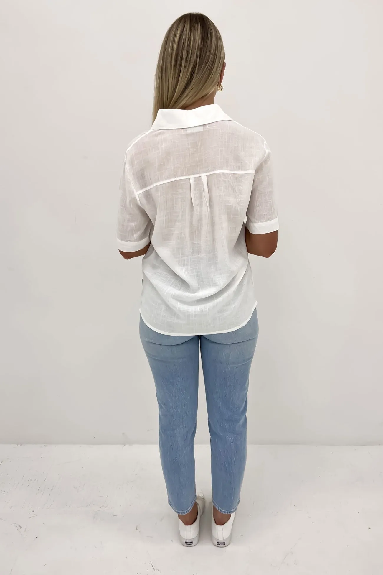 Classic Lounge Shirt White Sustainable Choice Soft Touch Fabric