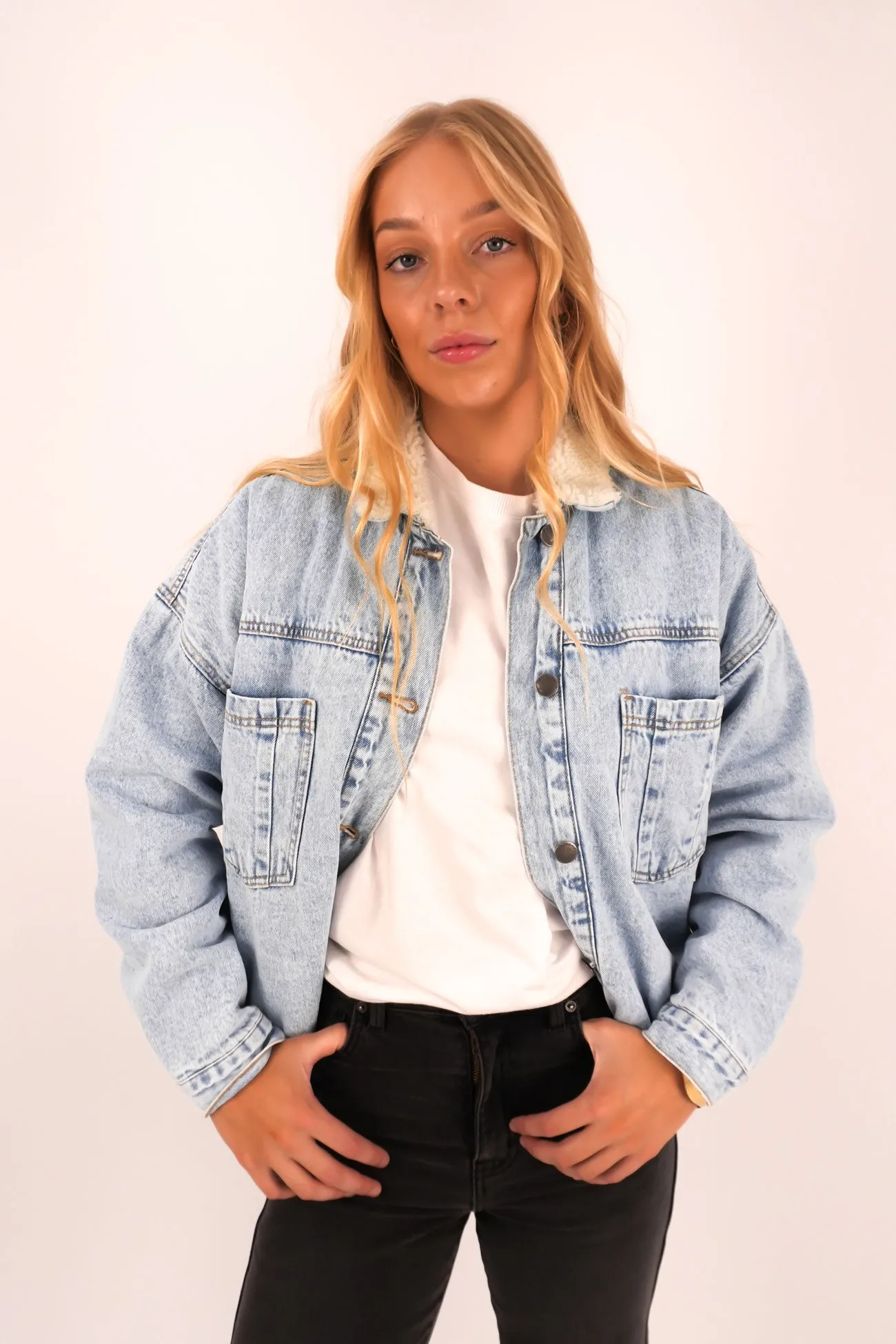 FullCoverageHood Flynn Sherpa Jacket Light Blue