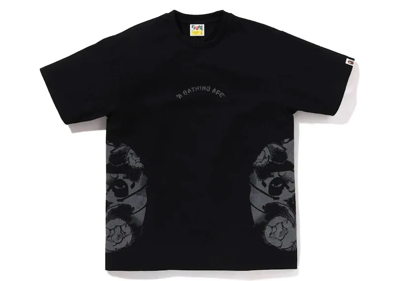 Bape Japanese Tattoo Side Big Ape Head Tee Black Glossy Finish