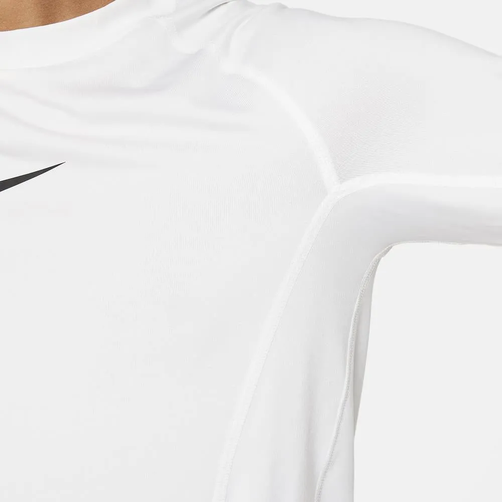 Trimmed Nike Boys Pro Longsleeve Top - White