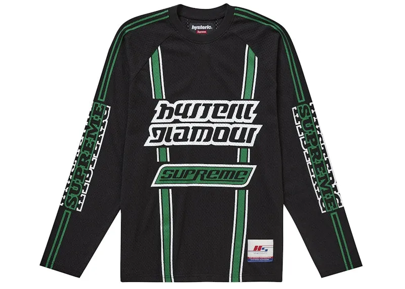 Supreme Hysteric Glamour Mesh L/S Top Black Shiny appearance Matte Look