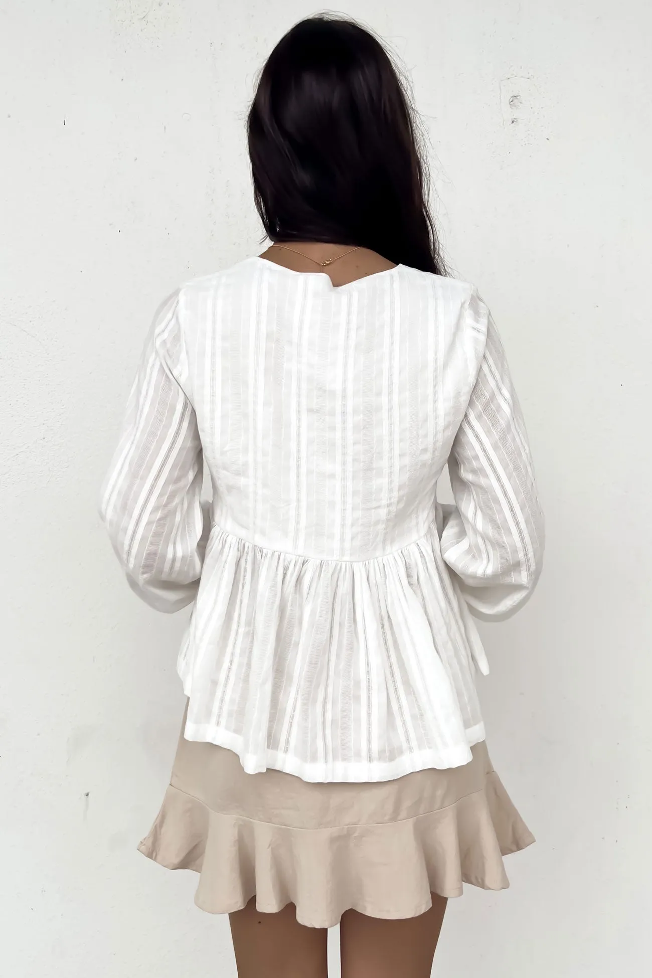 Nyssa Top White Striped Urban