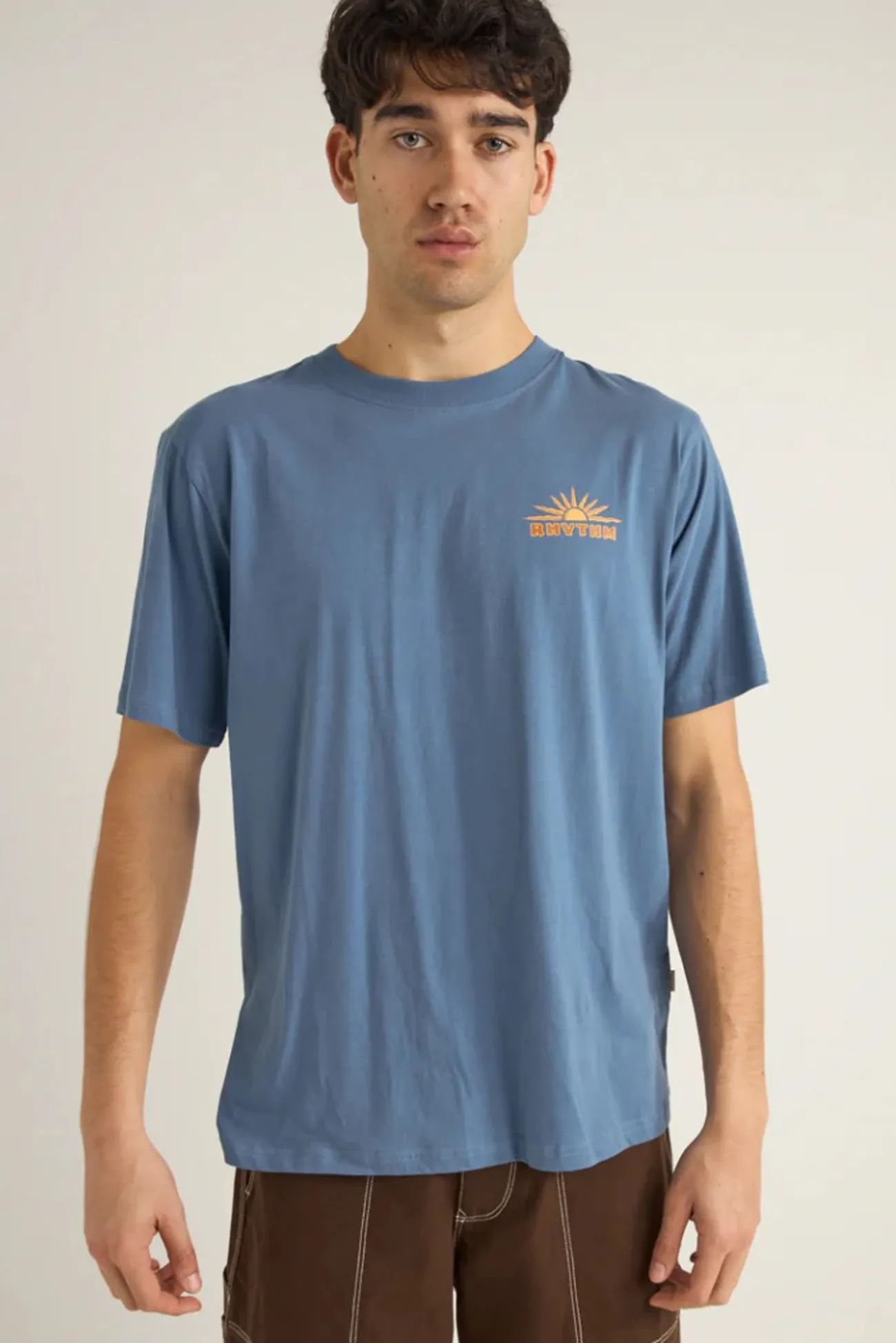 Frame Short Sleeve T-Shirt Vintage Blue Sustainable Textile