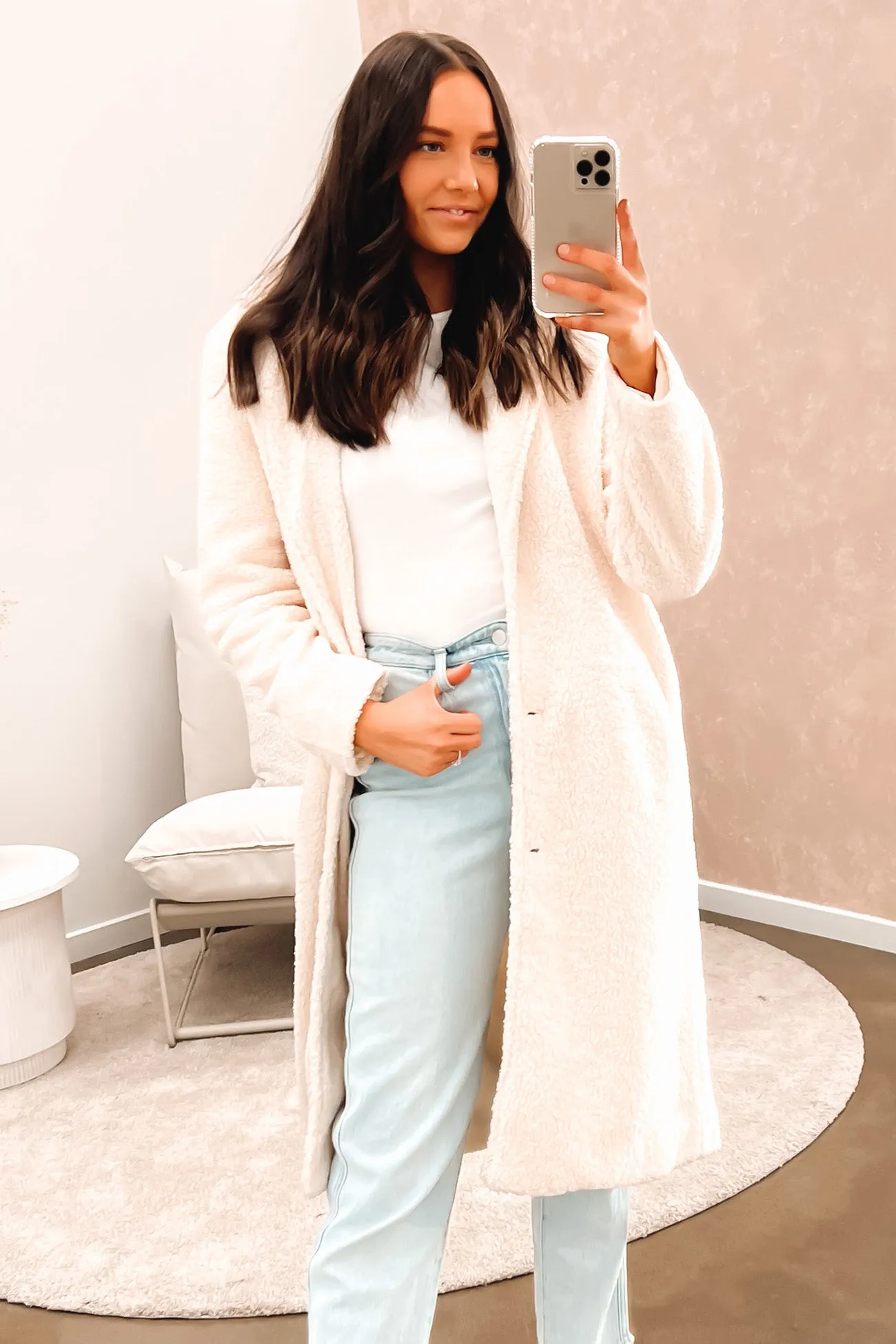 Climate Adaptive Design Francesca Teddy Coat Vintage White