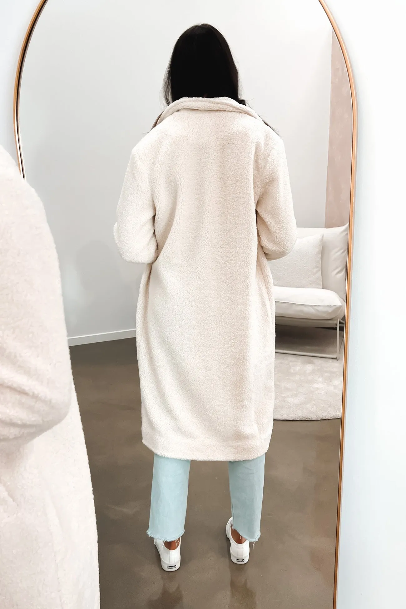 Long Sleeve Francesca Teddy Coat Vintage White