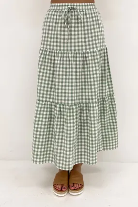 Frankie Maxi Skirt Sage Seamless construction