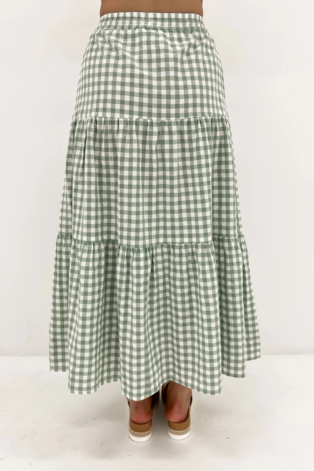 Non Restrictive Fit Simple Style Frankie Maxi Skirt Sage