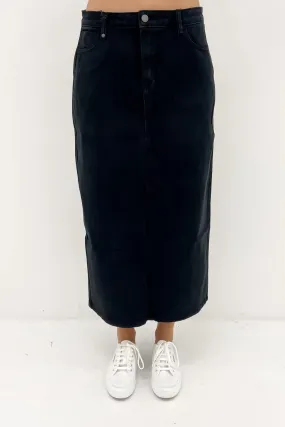 Frankie Skirt Dusk Black Corduroy texture