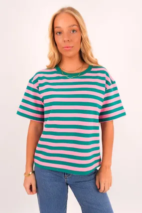 Easter Day-to-Day Comfort Frankie Tee Pink Stripe