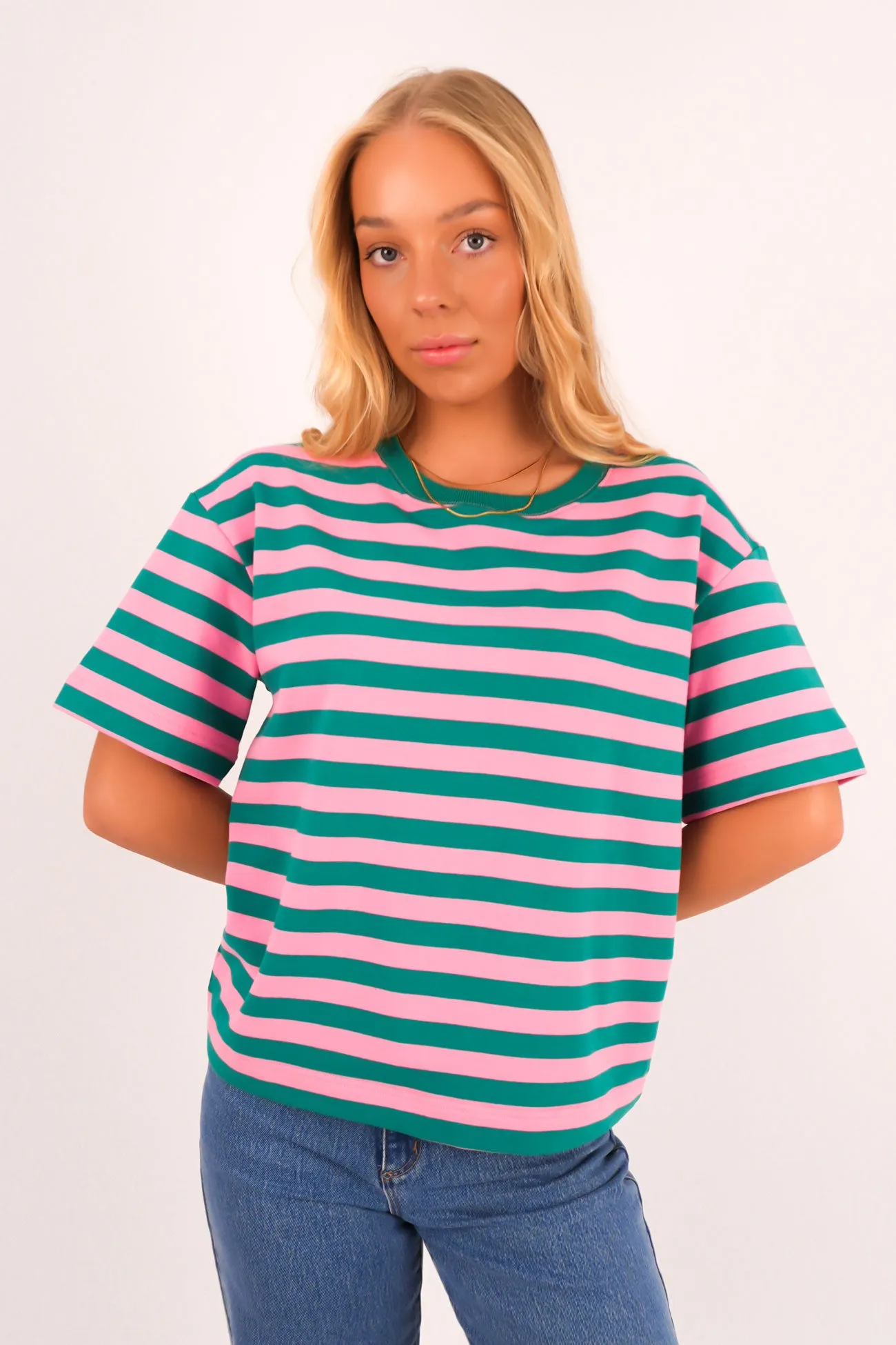 Frankie Tee Pink Stripe Versatile Wear