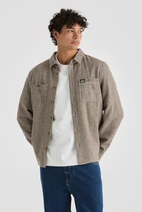 Lee Worker Long Sleeve Shirt Herringbone Stylish Design