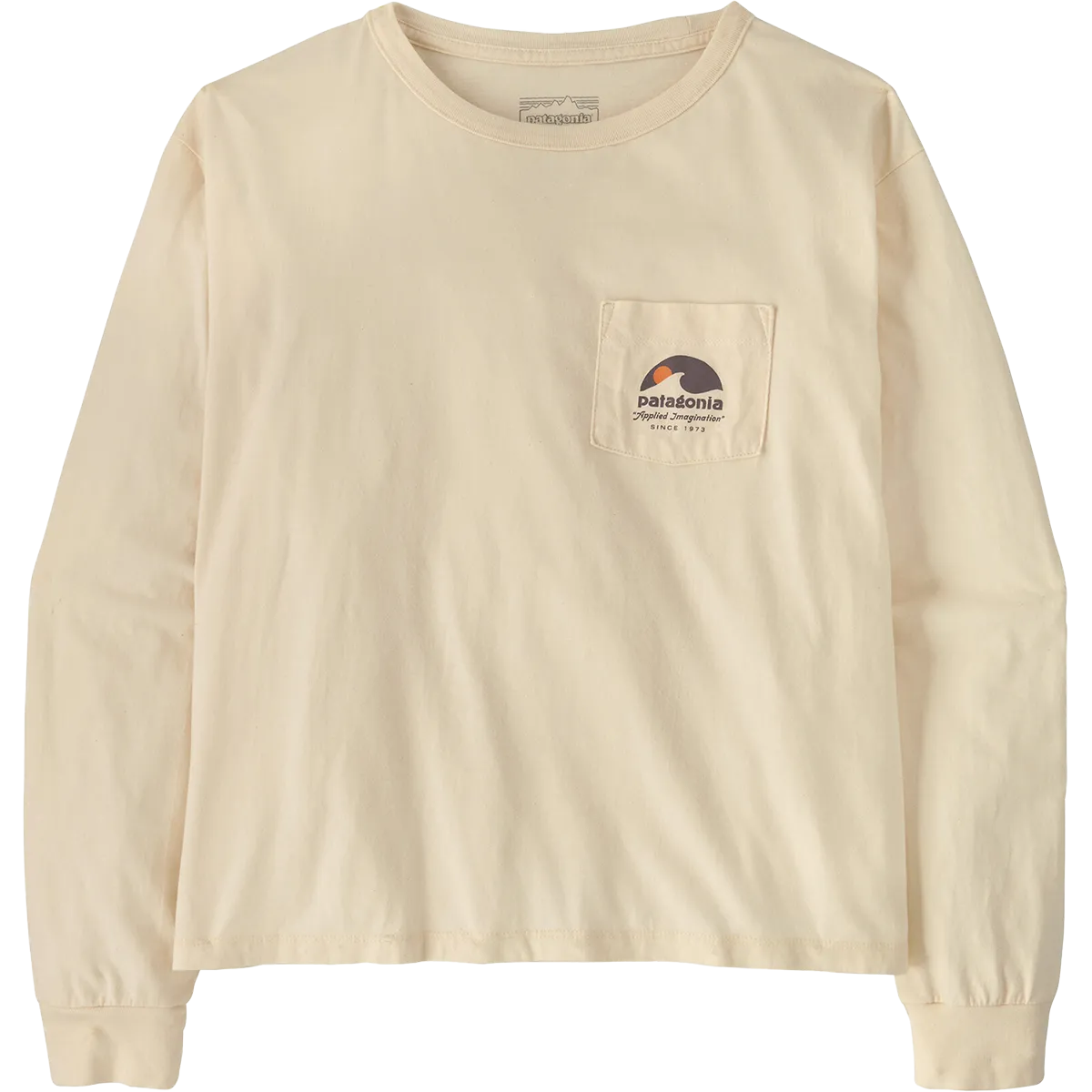 Weighted Hem Women's Long Sleeve Applied Imagination Easy-Cut Organic Pocket T-Shirt