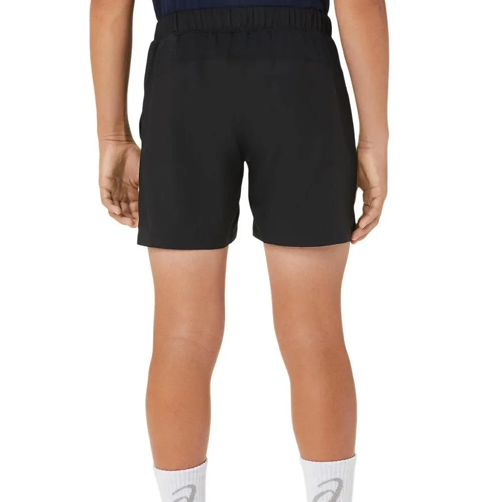 Comfortable Collar Durable Fabric Asics Boys Tennis Short - Performance Black