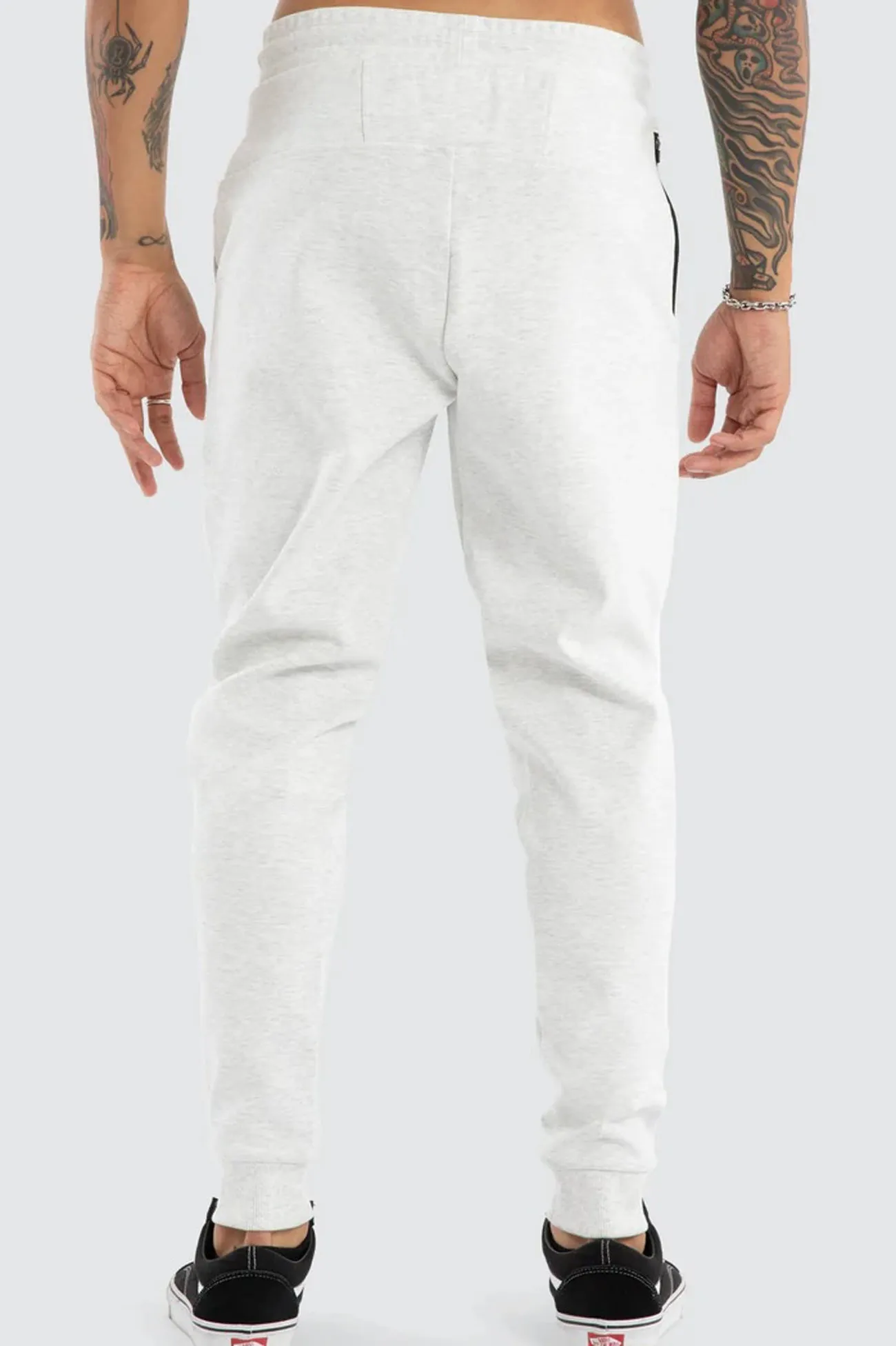 Turret Slim Trackpant Grey Marle Wrinkle resistant fabric