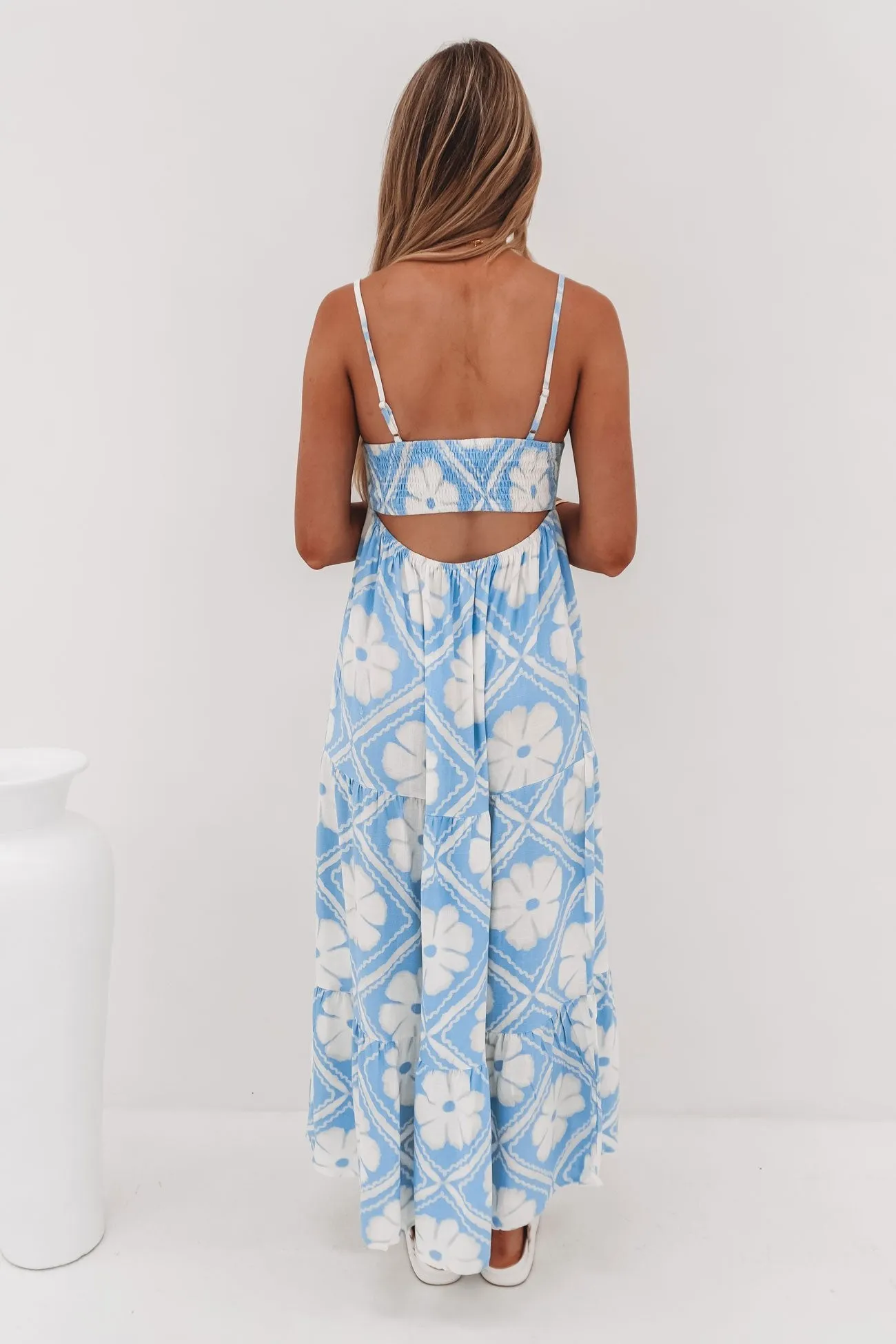 Slim Silhouette Classic Design Dannili Midi Dress Shibori