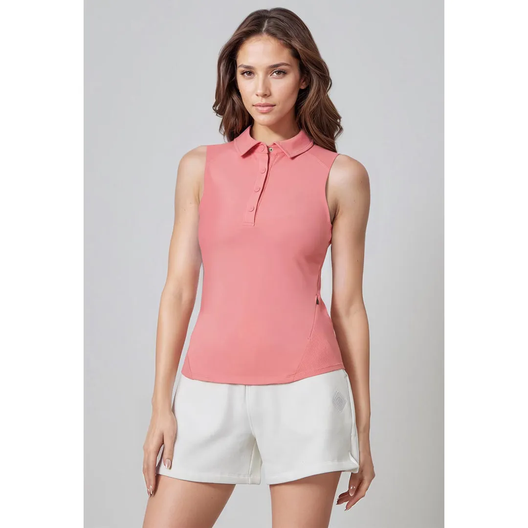 Functional MPG Women's Club Sleeveless Polo - Strawberry Ice refined design Affordable