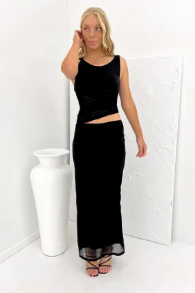 Fresh Color Minimalist-Style Halle Maxi Dress Black