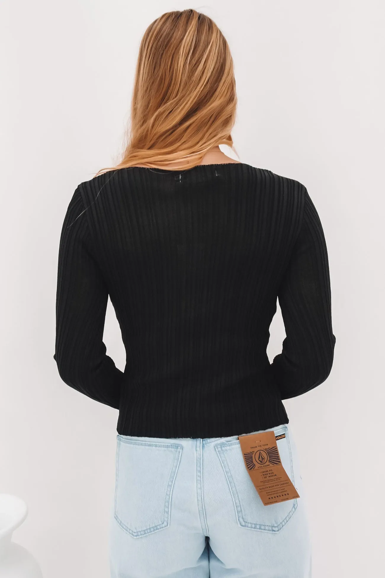Ring Tagless Neck Design Butler Long Sleeve Black